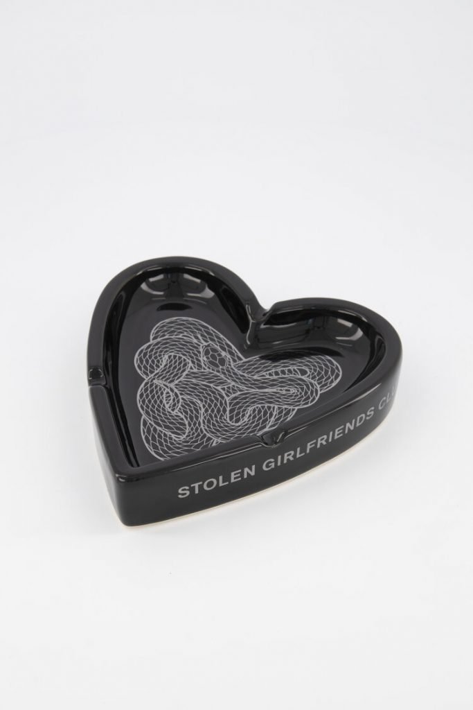 Stolen Girlfriends Club heart shaped ash tray .