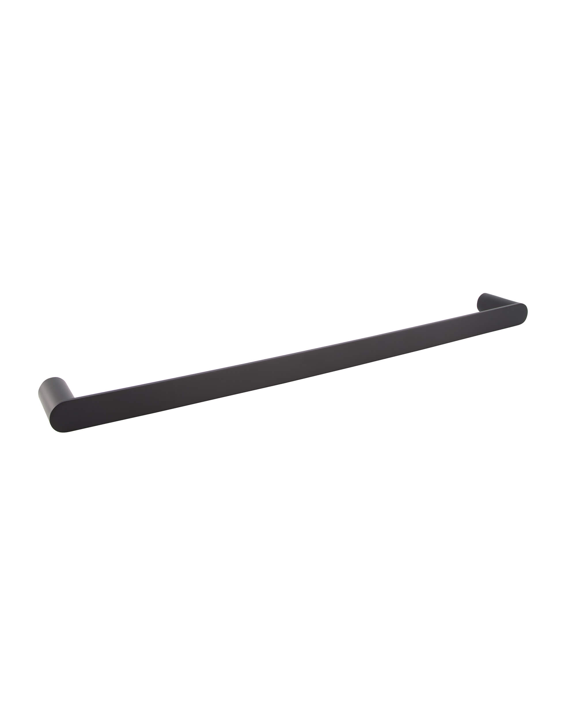 Matte Black towel rail photographed on an angle