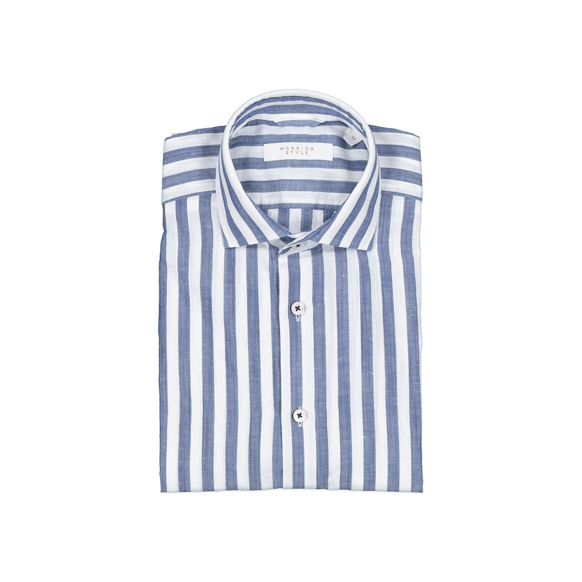 Blue striped shirt from Working Style Mens