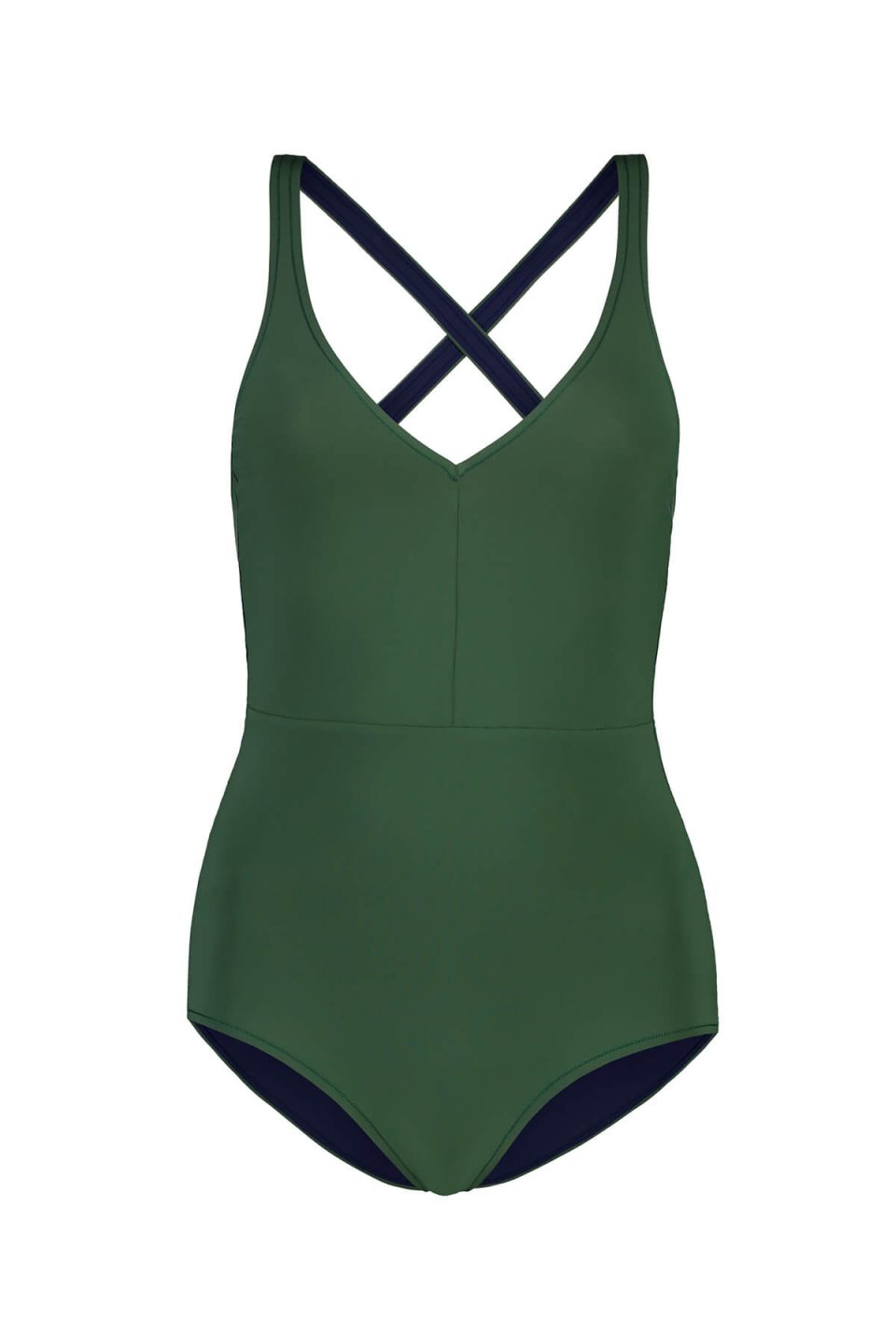 Ghost Mannequin photography of women's swimwear - green one-piece swimsuit