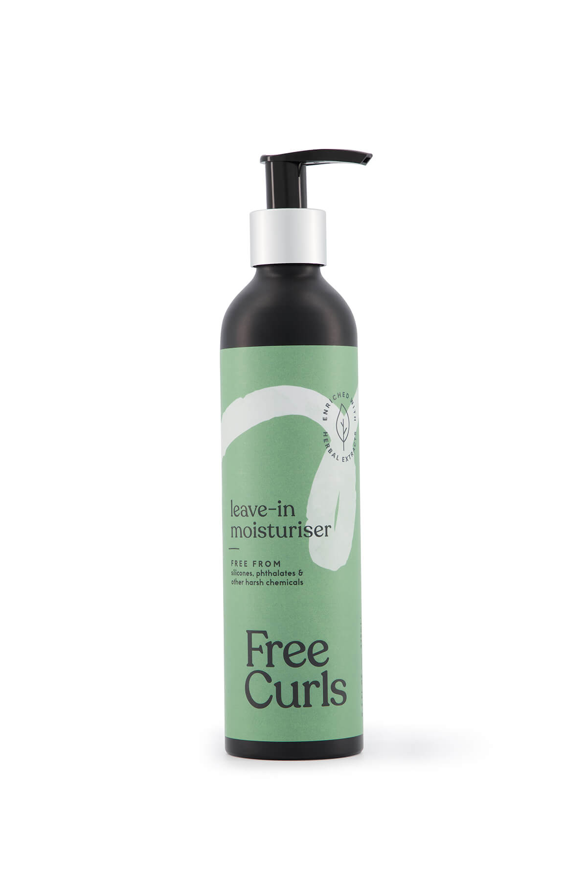 Clear cut product photography in studio Auckland of Free Curls haircare