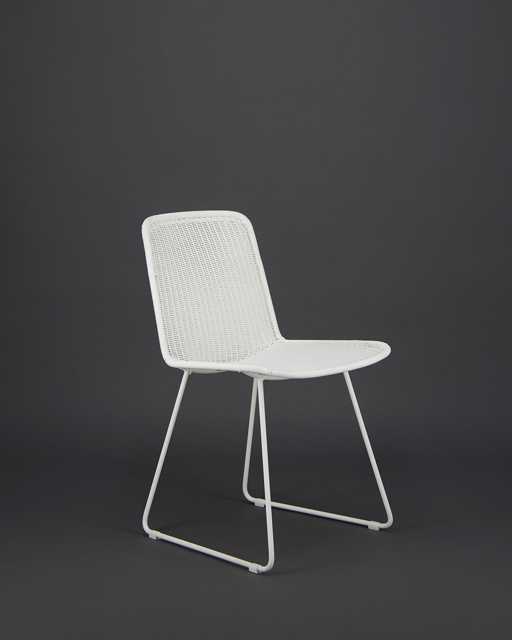 White chair on grey background for e-commerce photography