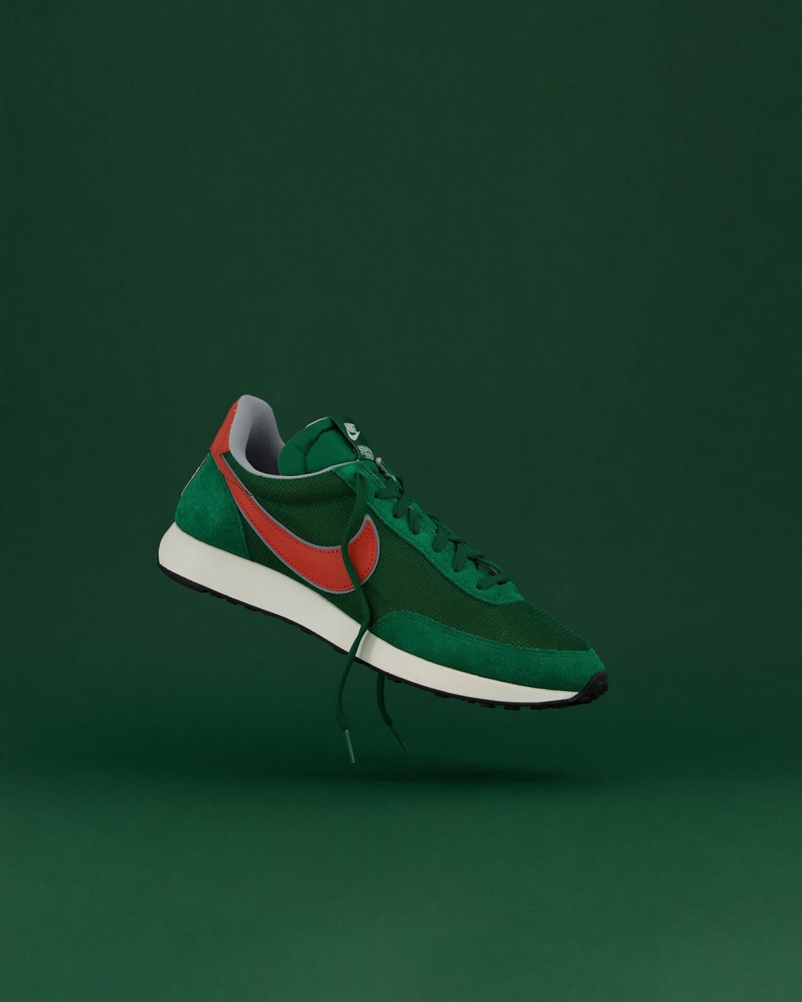 Small Product Photography with Nike shoe on green background