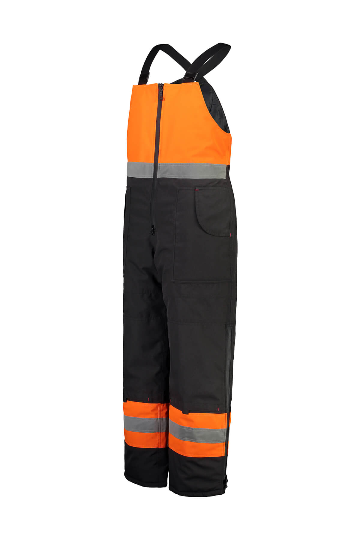 Mannequin photography of mens overalls workwear in orange Fluro