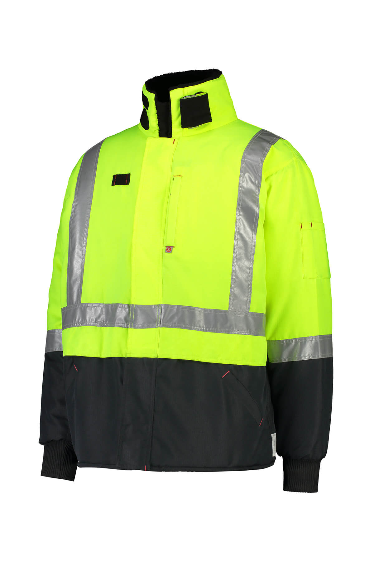 workwear yellow fluro jacket shot on a mannequin for ecommerce