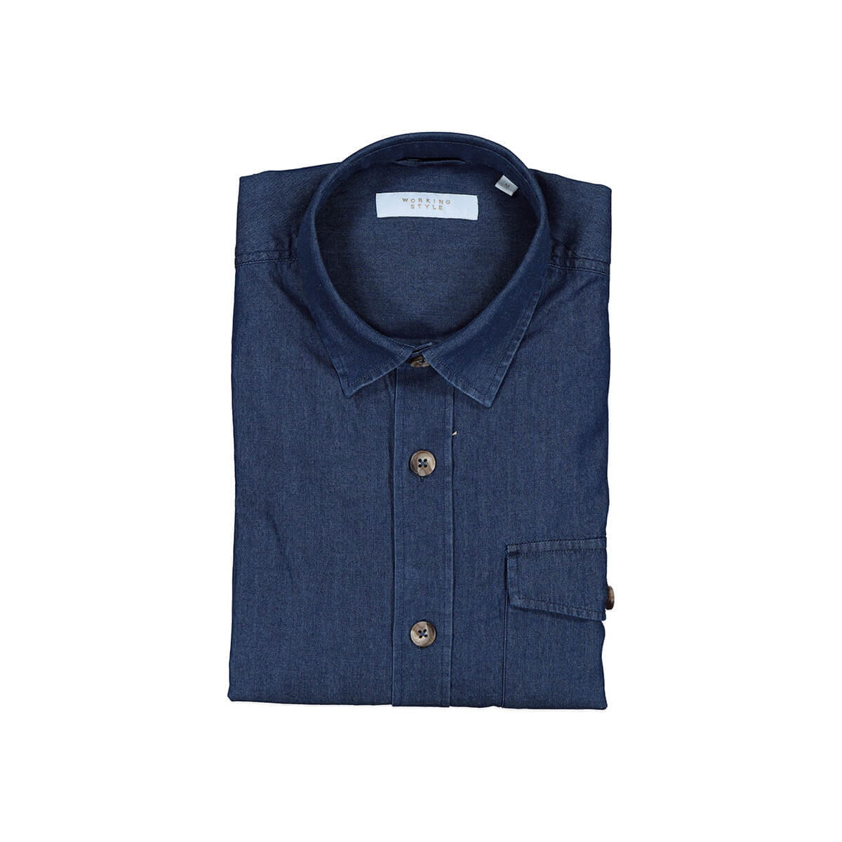 Denim Blue Mens Dress Shirt From Working Style